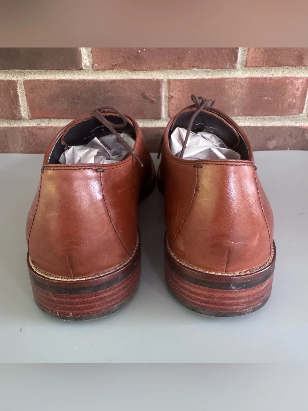 Cole Haan Mens US 9 M Brown Leather Cap Toe Derby Oxford Dress Shoes C11632. In
